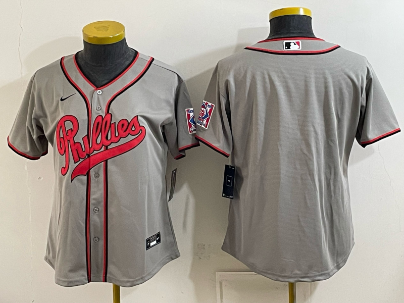 Women 2026 Philadelphia Phillies blank grey Game Nike MLB Jersey 0830003->youth mlb jersey->Youth Jersey